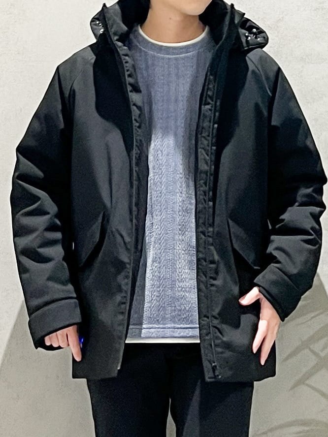 SHI-MAさんの「THE SHOP TK｜【軽くて、暖かい】SORONA／ソロナ 中綿ブルゾン 防風/軽量/洗濯機OK/フード脱着可」を使ったコーディネート