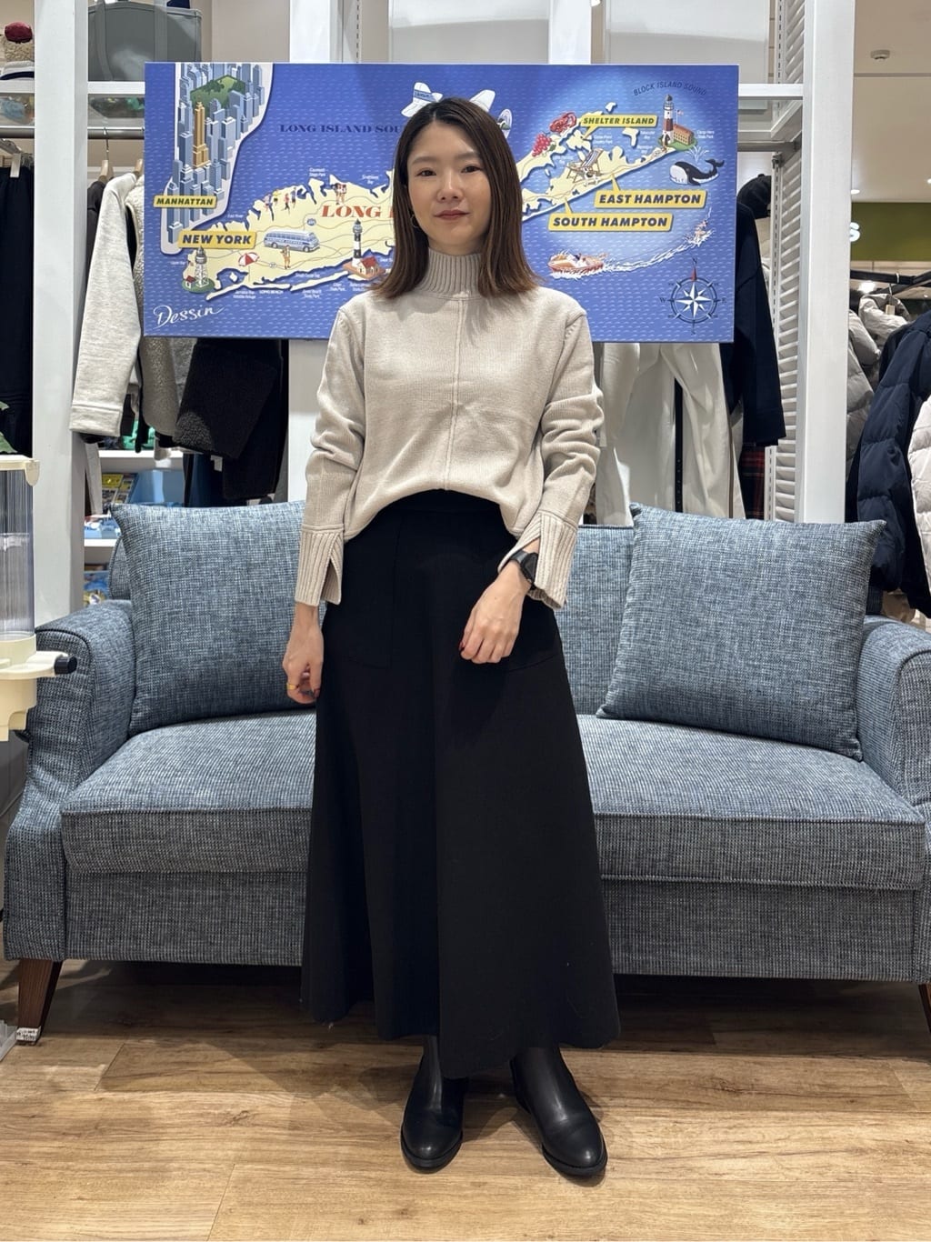 risaさんの「Dessin｜メルトンジャージフレアスカート」を使ったコーディネート