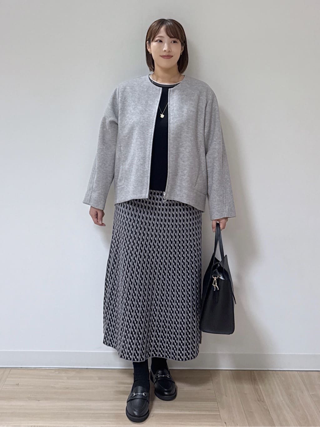 amiさんの「Reflect｜【ゆったりシルエット】ジャージメルトンコクーンジャケット」を使ったコーディネート