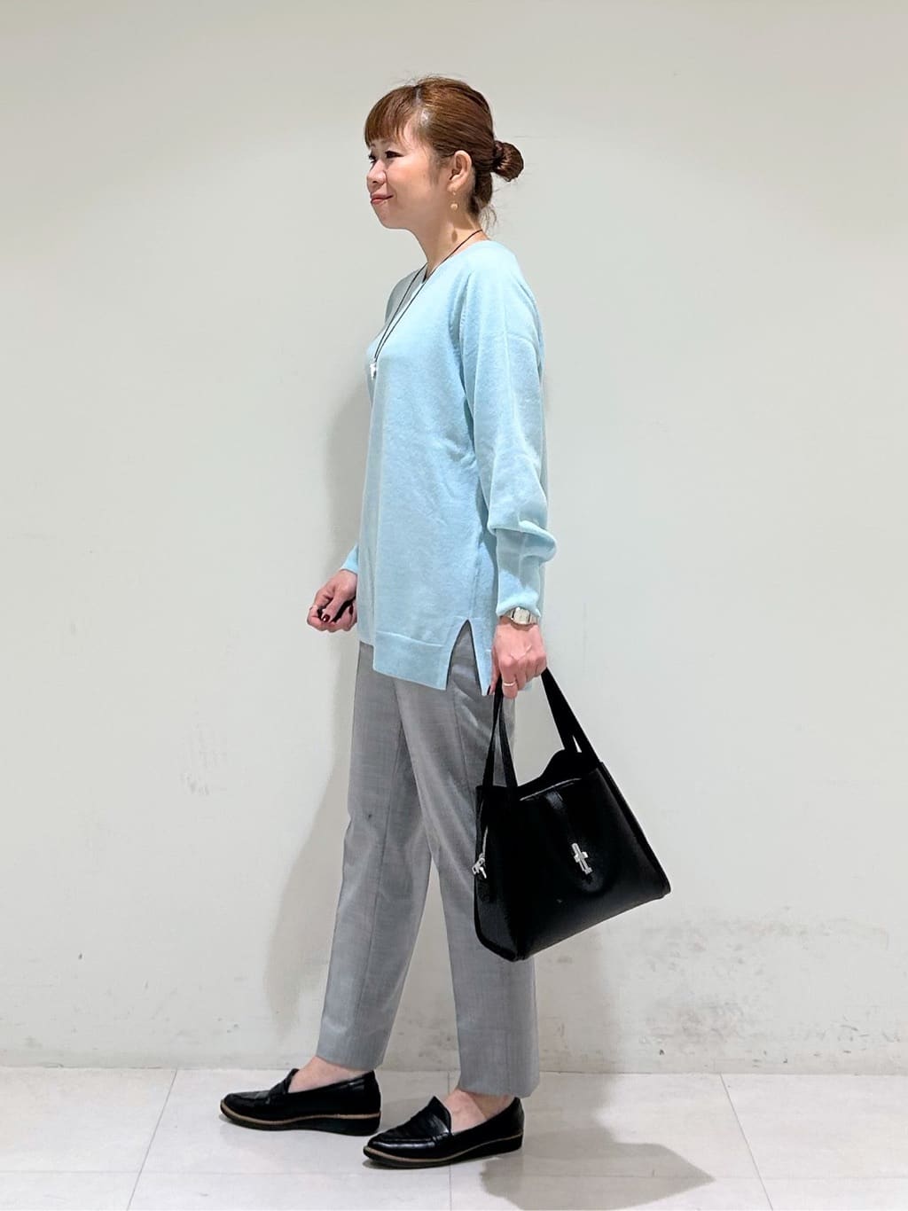 tsuyuさんの「INDIVI｜【軽量／ウール混】ライトフォルム ロングコート」を使ったコーディネート