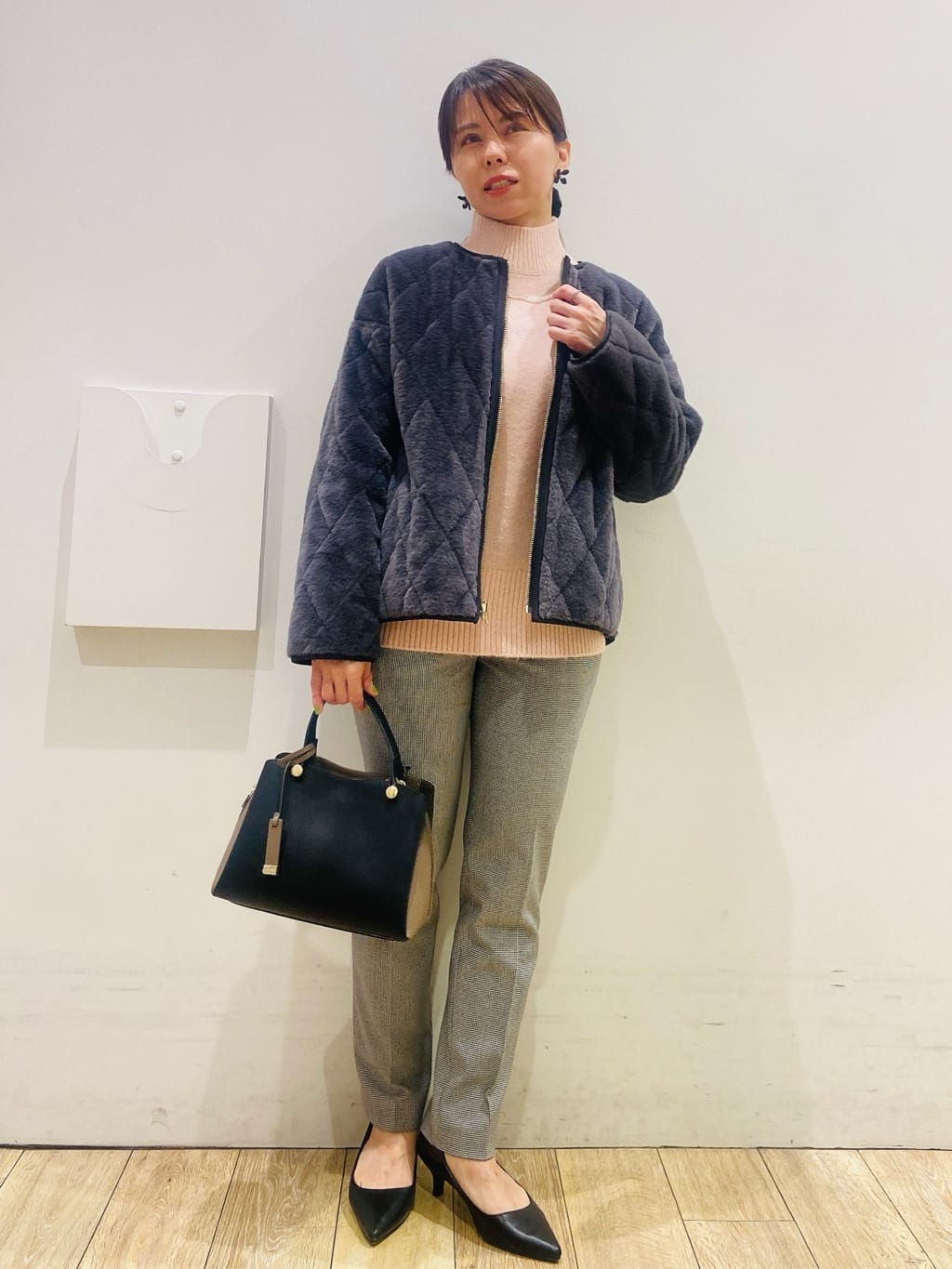 YUKOさんの「index｜選べる2丈 ハイネックカラーミックスラメニット【洗濯機OK】」を使ったコーディネート