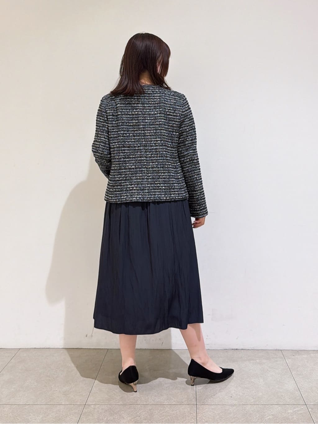 emikaさんの「INDIVI｜【セレモニー／洗える】ミックスツイードライトジャケット」を使ったコーディネート