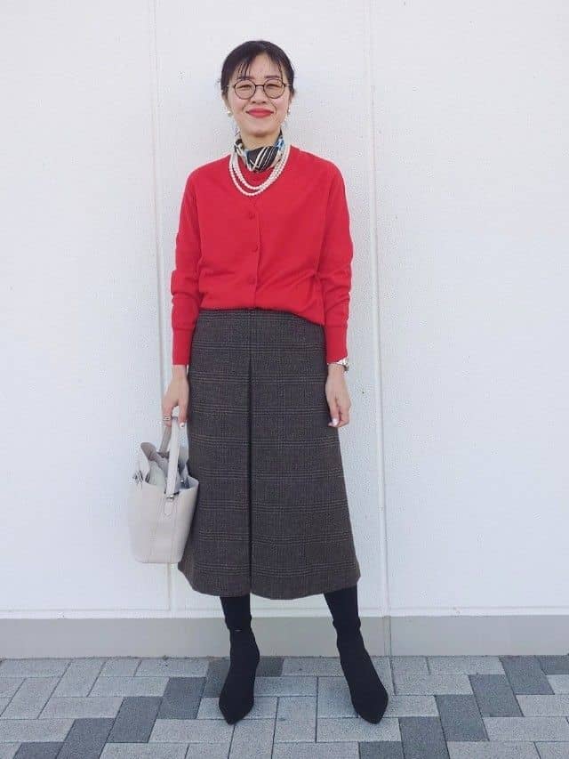 MUTSUKOさんの「UNTITLED｜【アンサンブル可/六分袖/洗える】ウールシルクニット」を使ったコーディネート