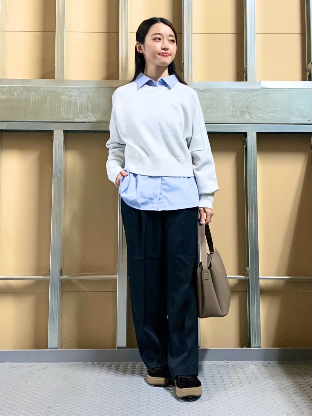 sahoさんの「THE SHOP TK｜【着丈が選べる】スウェットライクラメジャカードニット」を使ったコーディネート