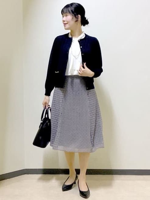  beni_gingerさんの「Reflect｜【きちんと見え／通勤／セレモニーにおすすめ◎】ドット柄ボウタイブラウス」を使ったコーディネート