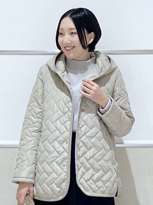 eriko さんの「Dessin｜キルトフードジャケット」を使ったコーディネート