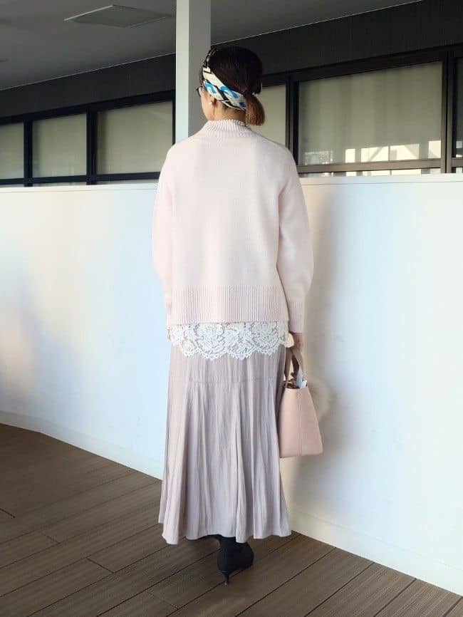 MUTSUKOさんの「UNTITLED｜【8色展開/洗える】ウールカシミヤ ハイネックニット」を使ったコーディネート