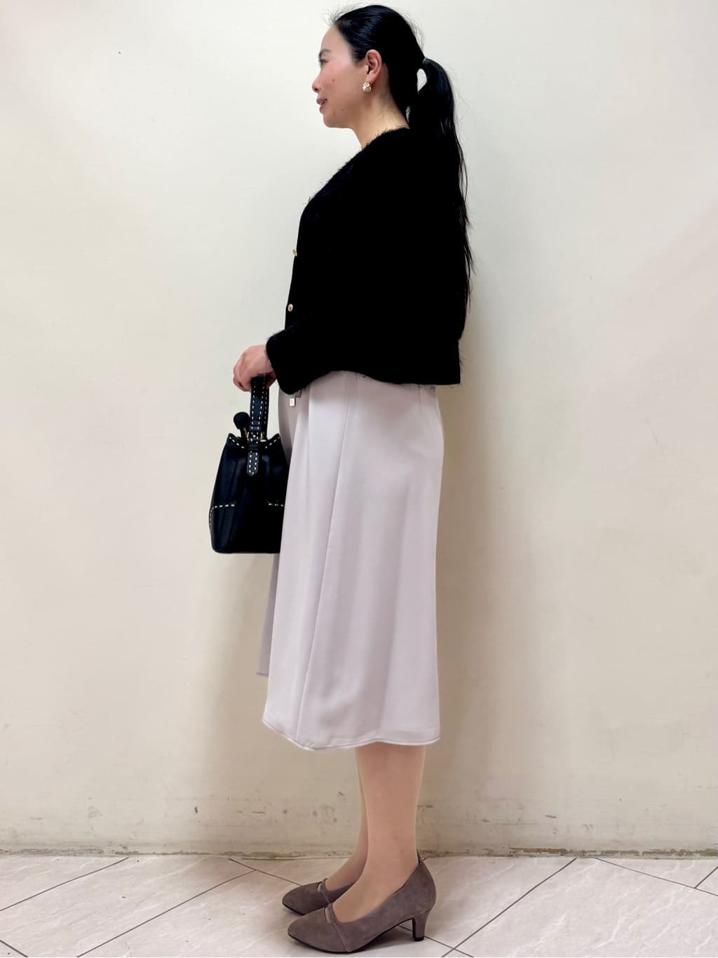 rincoさんの「Reflect｜【お食事会やお出かけに◎】ふんわりジャカード編みカーディガン」を使ったコーディネート
