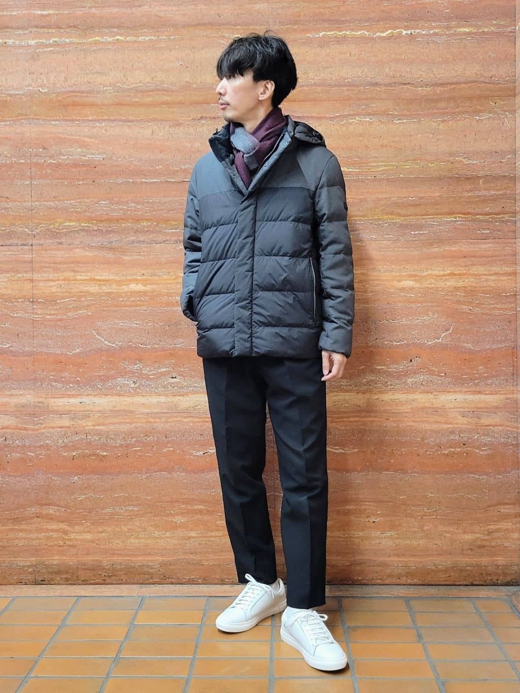 piroyaさんの「TAKEO KIKUCHI｜カラーコンビ ダウンブルゾン」を使ったコーディネート