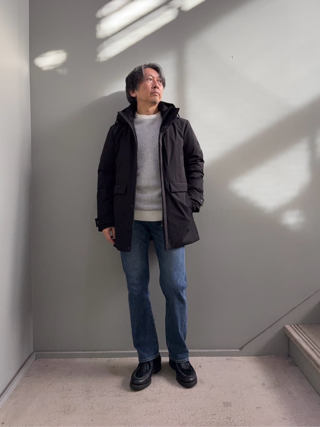 デザイナーTAKEman さんの「TAKEO KIKUCHI｜【None Of Stress】ストレッチ ダウンブルゾン」を使ったコーディネート