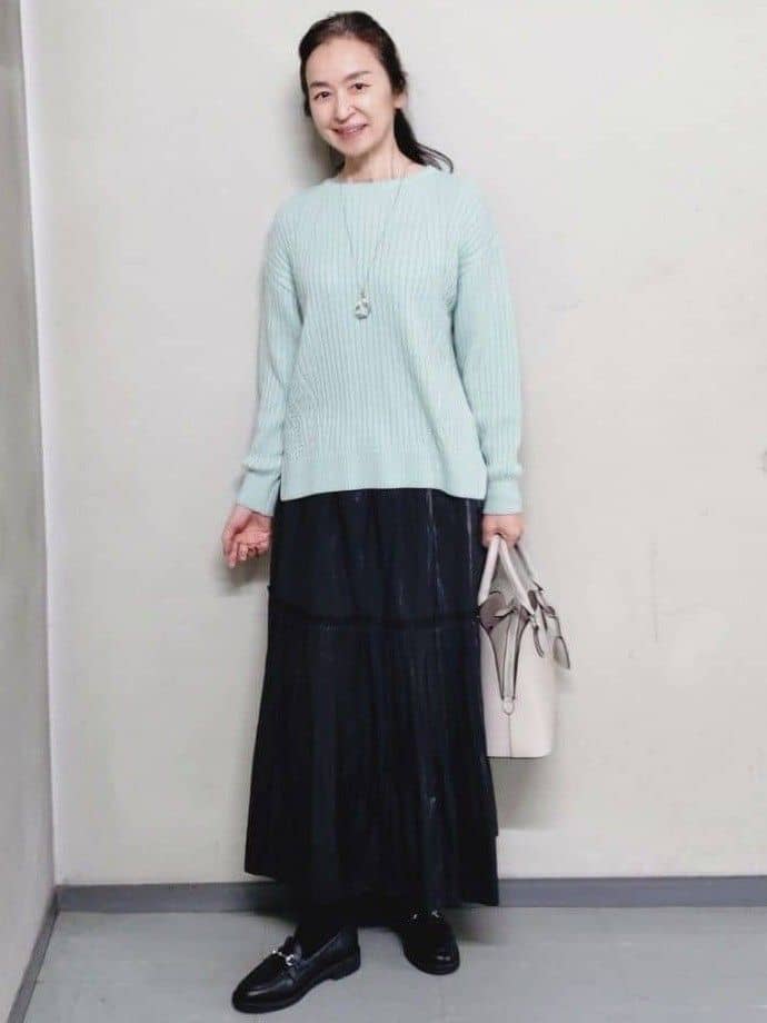 Kさんの「Reflect｜【腰周りすっきり◎】プリーツギャザースカート」を使ったコーディネート