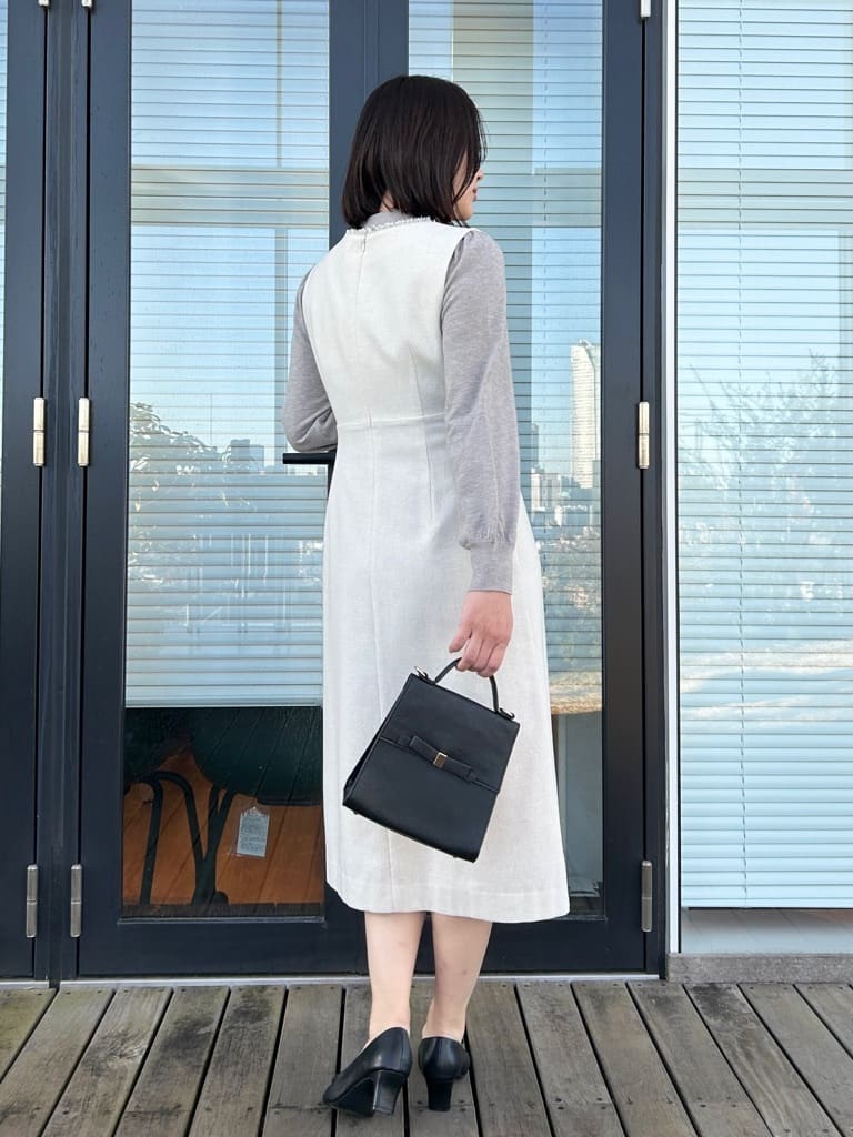 shinoさんの「Couture brooch｜【洗える・着映え】パール調衿ニット」を使ったコーディネート