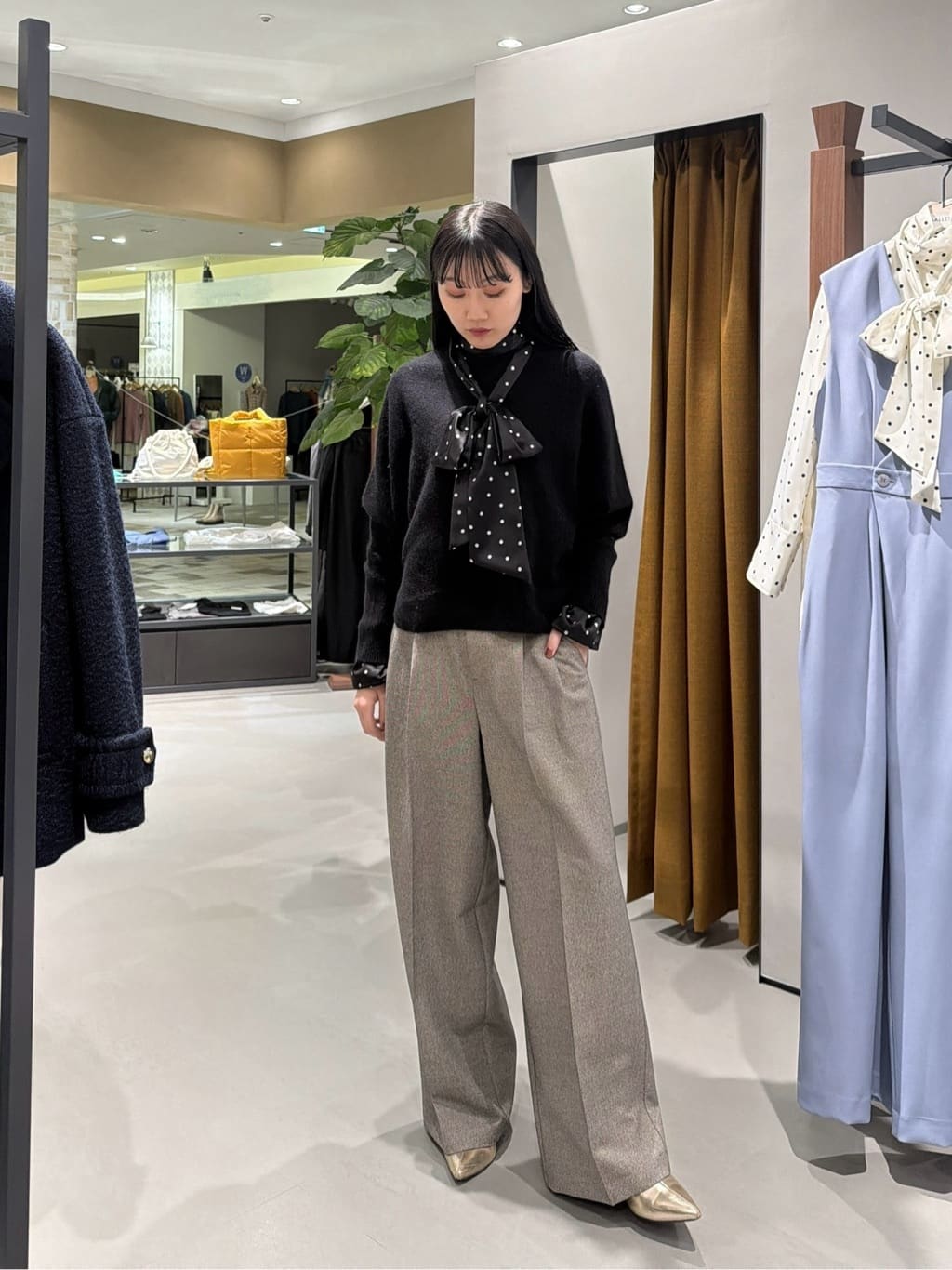 rinaさんの「INDIVI｜【洗える】ヘアリーフォルムニット」を使ったコーディネート