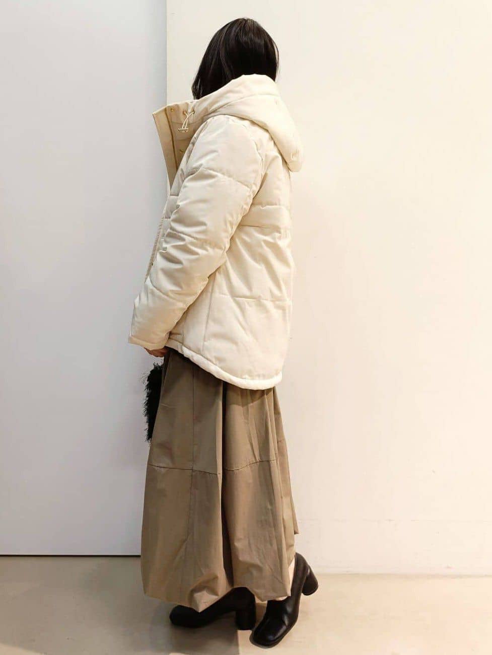 あんさんの「THE SHOP TK｜【すっきり見えシルエット】上品ふわもこ中綿ブルゾン」を使ったコーディネート