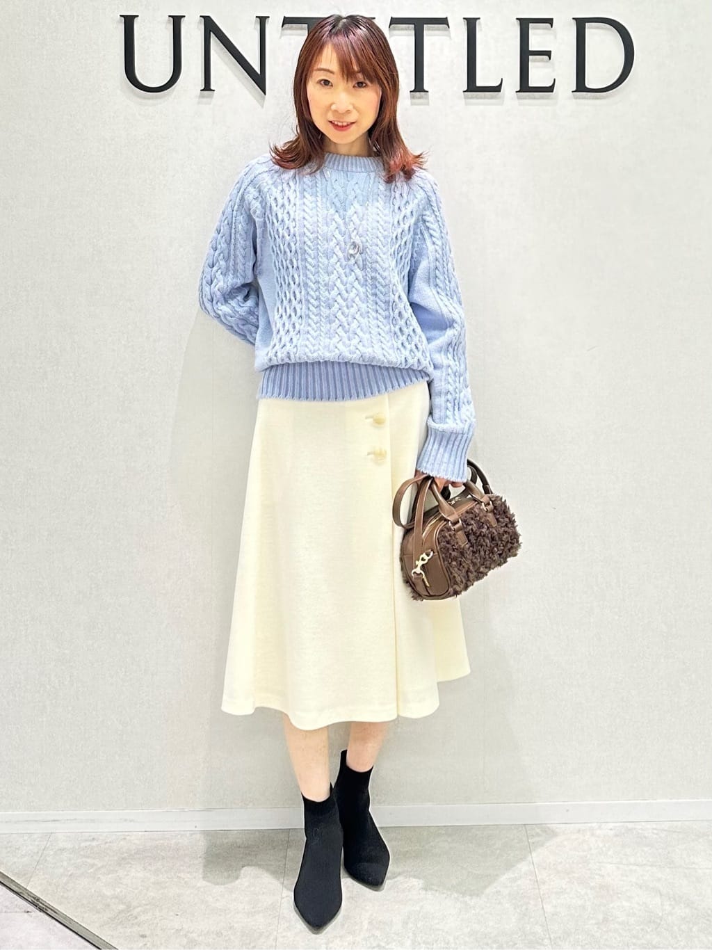 Miwaさんの「UNTITLED｜【洗える】スポンディッシュ ケーブル柄ニット」を使ったコーディネート