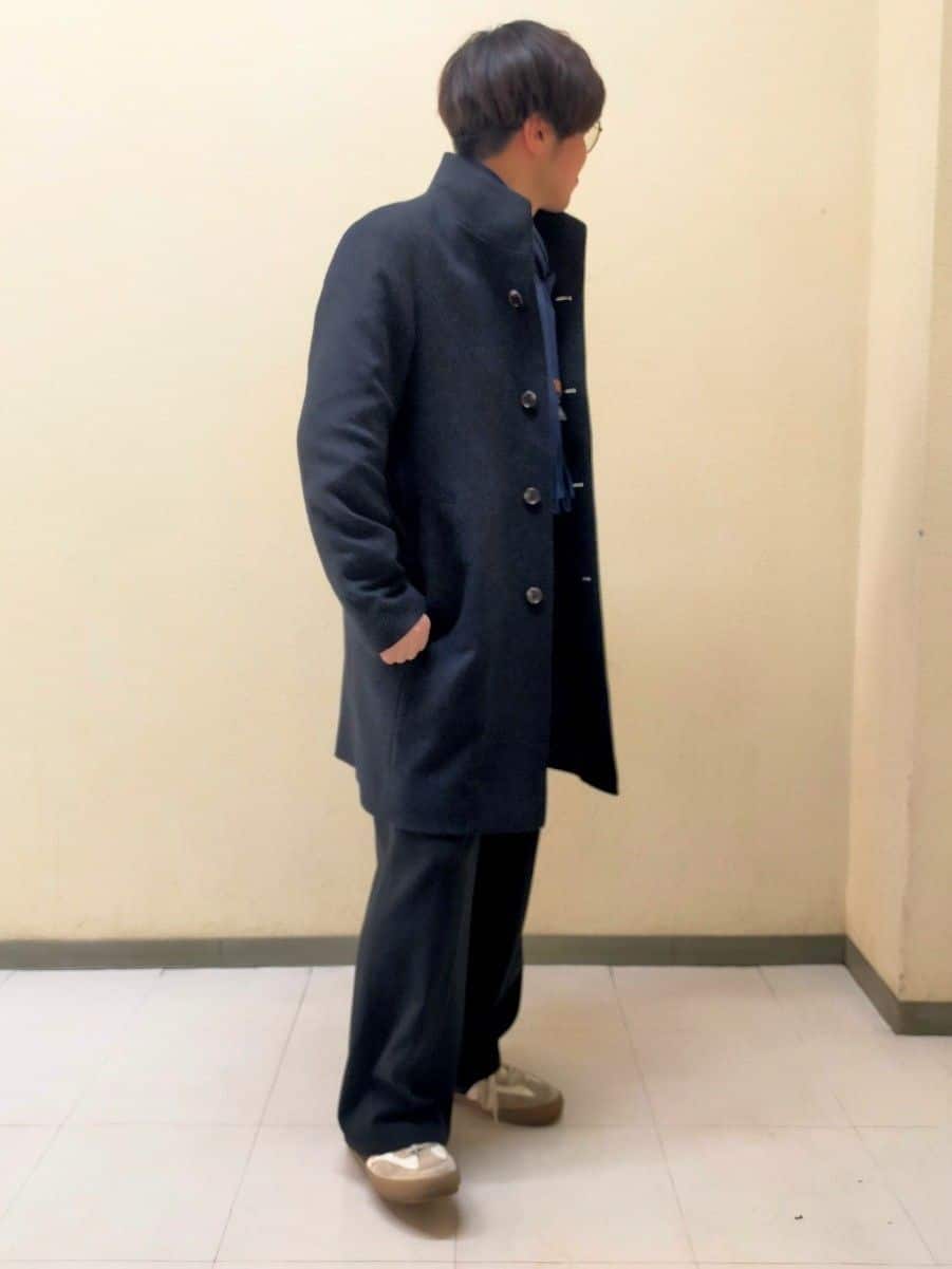 nerさんの「TAKEO KIKUCHI｜【ウールカシミヤブレンド】ビーバー調 スタンドカラー コート」を使ったコーディネート
