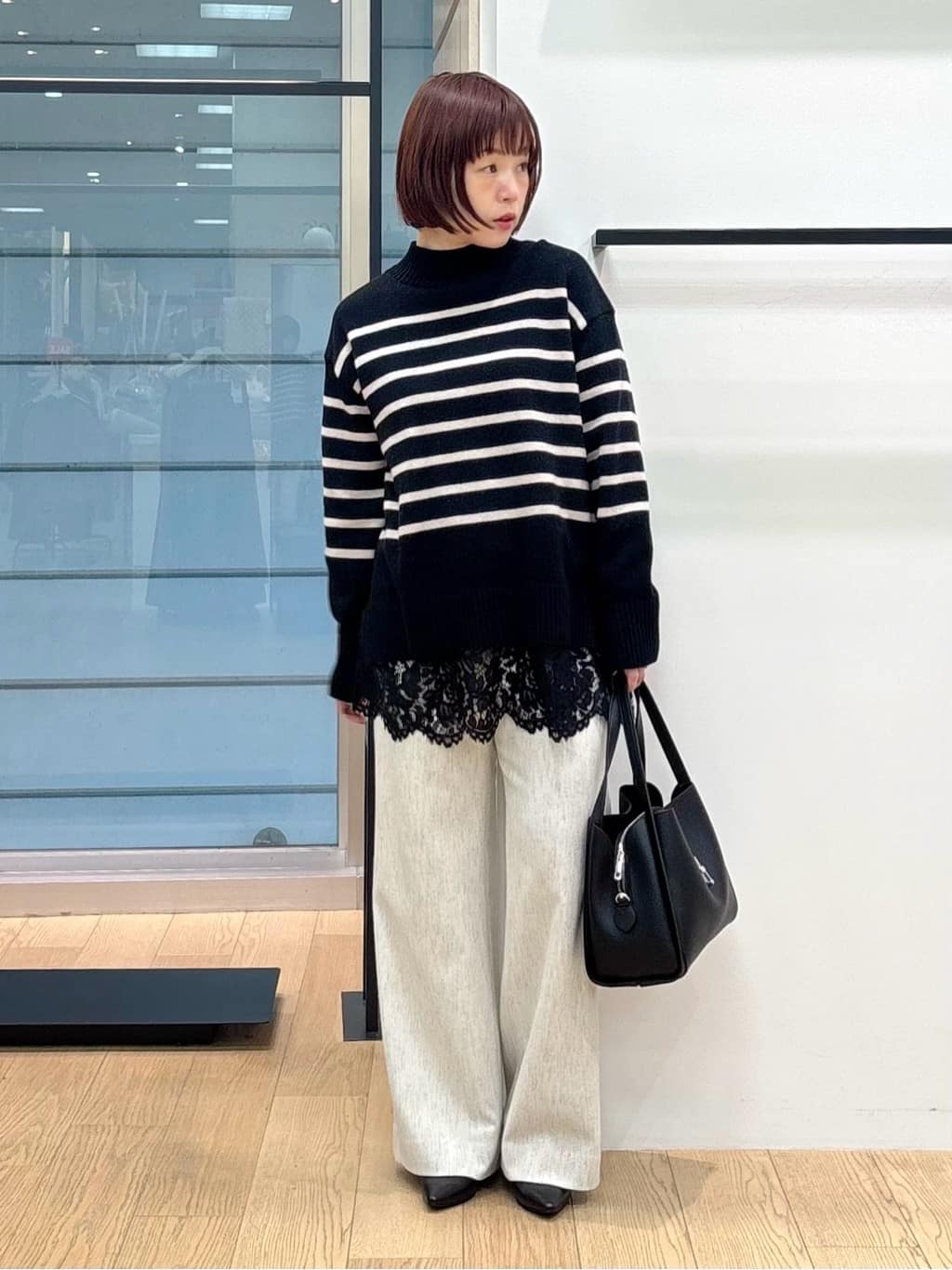 asamiさんの「INDIVI｜【カシミヤ混】ミドルゲージ ハイネックニット」を使ったコーディネート