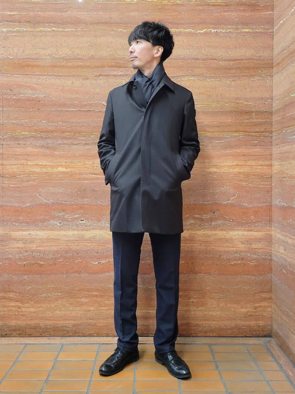 piroyaさんの「TAKEO KIKUCHI｜【ダウンライナー付き】メランジ ステンカラー コート」を使ったコーディネート