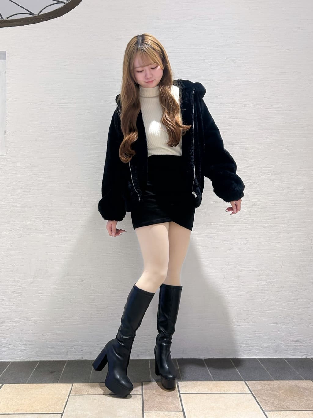 ゆうりさんの「ESPERANZA｜【ラク盛り/約12cm】ラク盛り厚底ロングブーツ」を使ったコーディネート