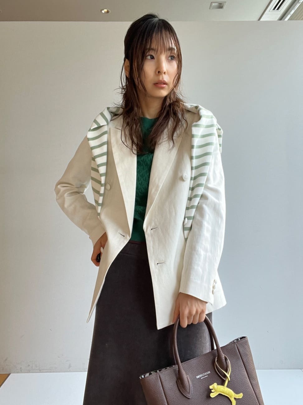 misaさんの「DRESSTERIOR｜【セットアップ可】リネンブレンドダブルブレストジャケット」を使ったコーディネート