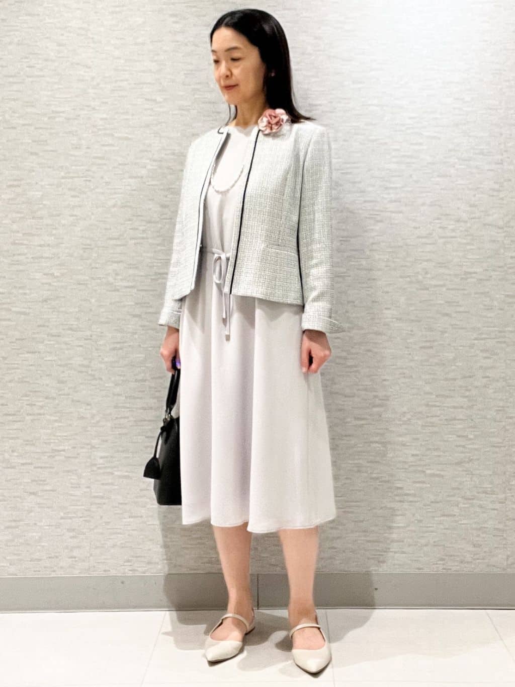 marikoさんの「Reflect｜【SS-4Lサイズ／付属リボン】スリーブデザインジョーゼットワンピース」を使ったコーディネート