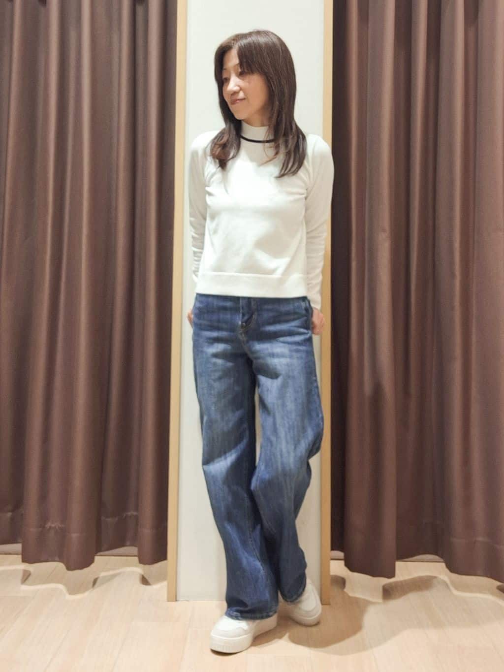 ウタさんの「grove｜バイカラーハイネックニット」を使ったコーディネート