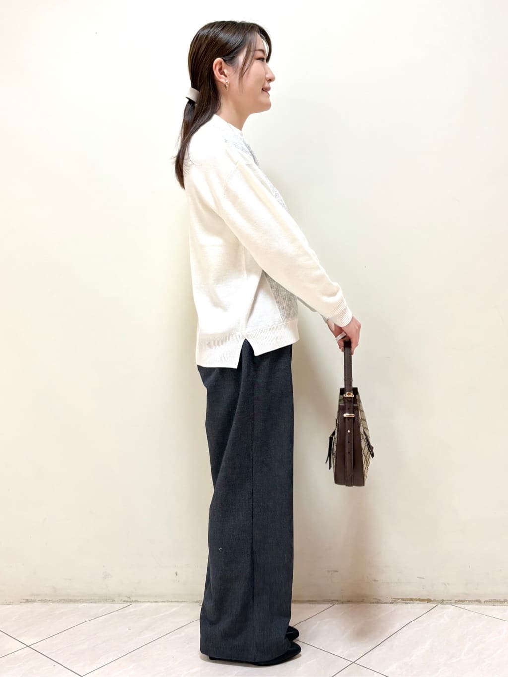 mikiさんの「Reflect｜アーガイル柄ハイネックニット」を使ったコーディネート