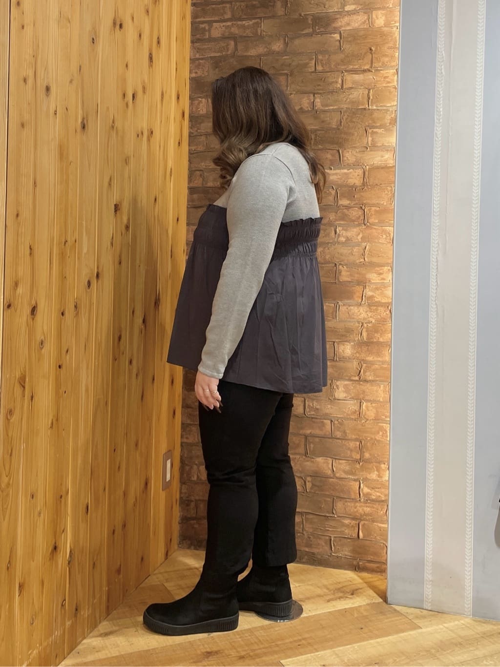 Risaさんの「SHOO･LA･RUE｜【高レビュー/洗濯機可/SS-LL】あったか裏起毛 のびのびストレッチ テーパードパンツ」を使ったコーディネート