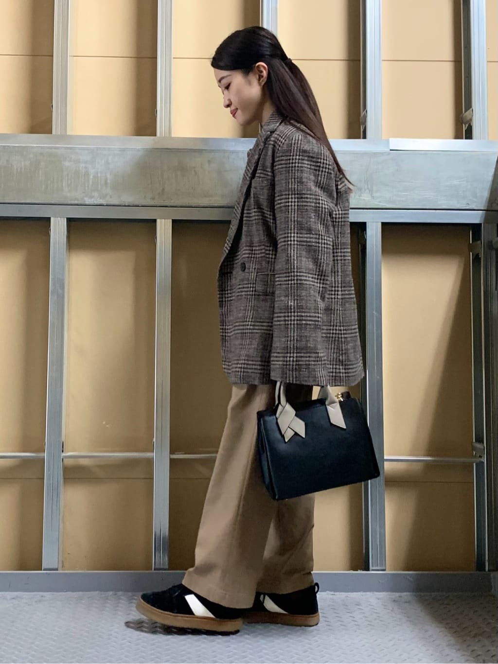 sahoさんの「THE SHOP TK｜【洗える】ほど良くラフで女性らしい ハーフZIPニット」を使ったコーディネート