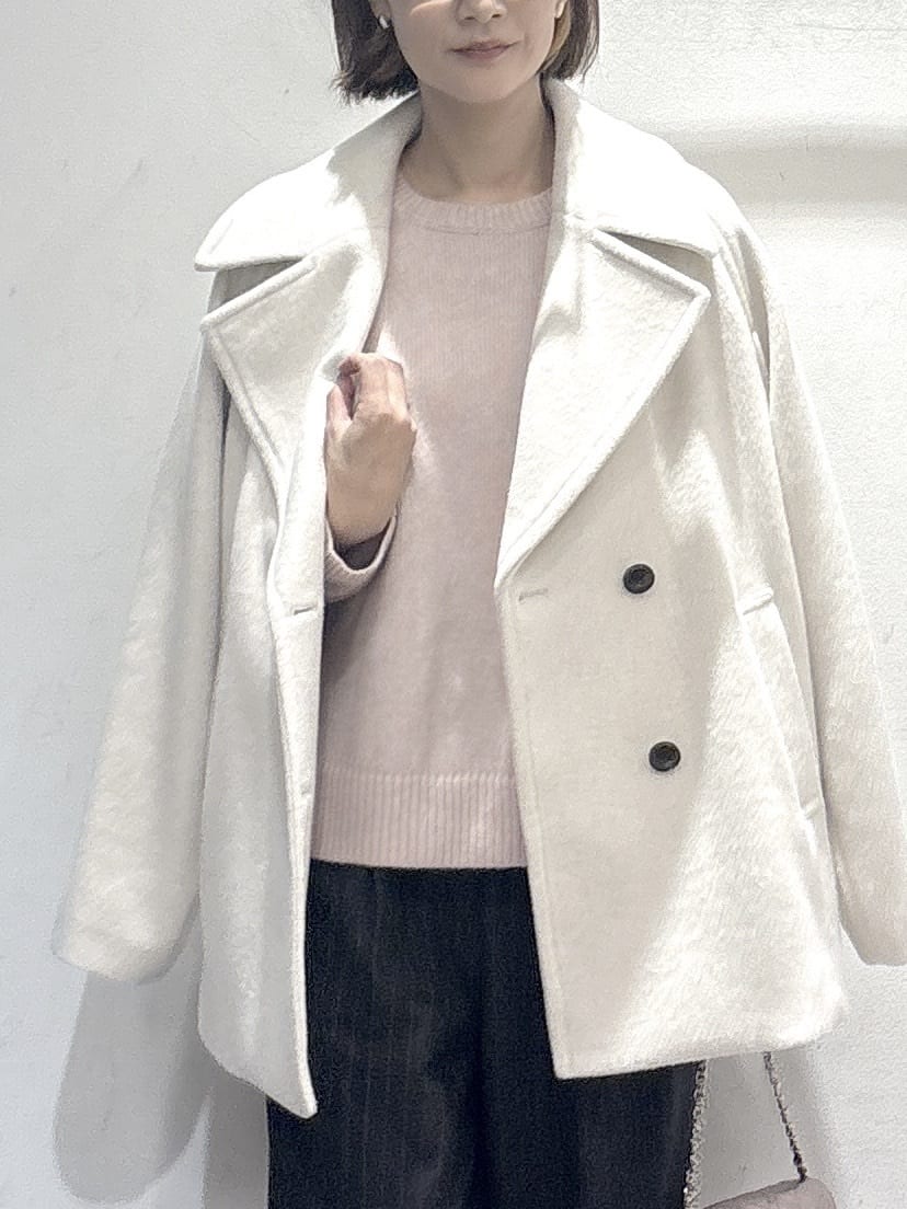 たけねぇさんの「OPAQUE.CLIP｜カシミヤブレンドウールミドルピーコート」を使ったコーディネート