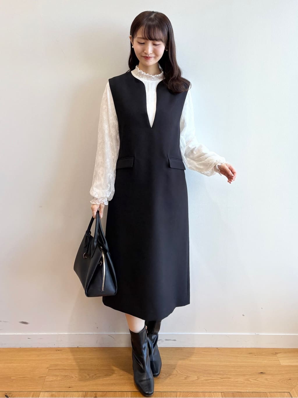 みさかさんの「index｜キーネックジャンスカ【洗濯機OK／防シワ／イージーアイロン】」を使ったコーディネート