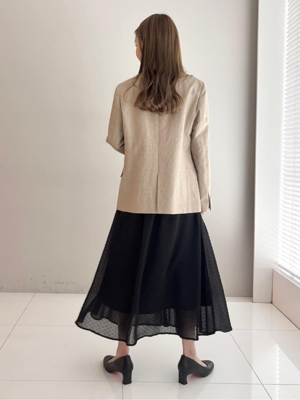 清水夏姫さんの「DRESSTERIOR｜【セットアップ可】リネンブレンドダブルブレストジャケット」を使ったコーディネート