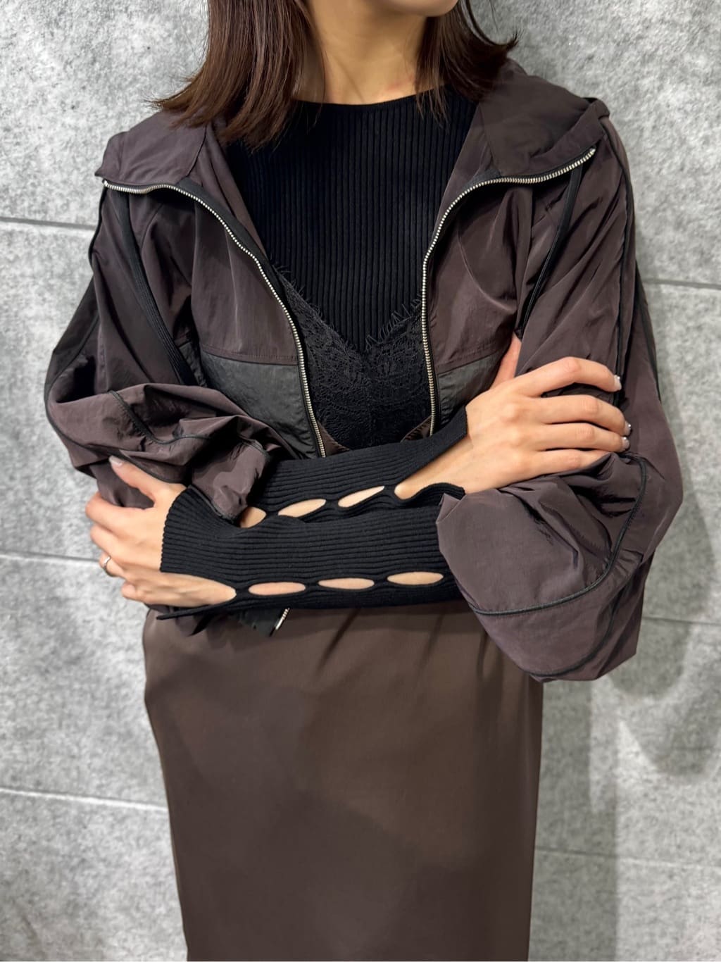 uchi__yamaさんの「CODE A｜urban light crop blouson」を使ったコーディネート