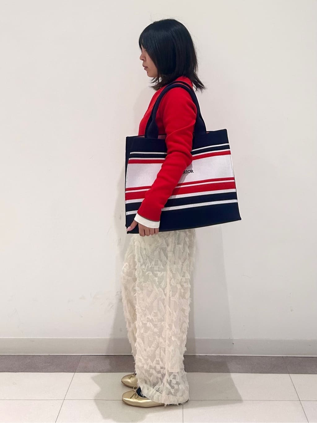 とりみさんの「DRESSTERIOR｜◆ソフトレザーバレエシューズ」を使ったコーディネート