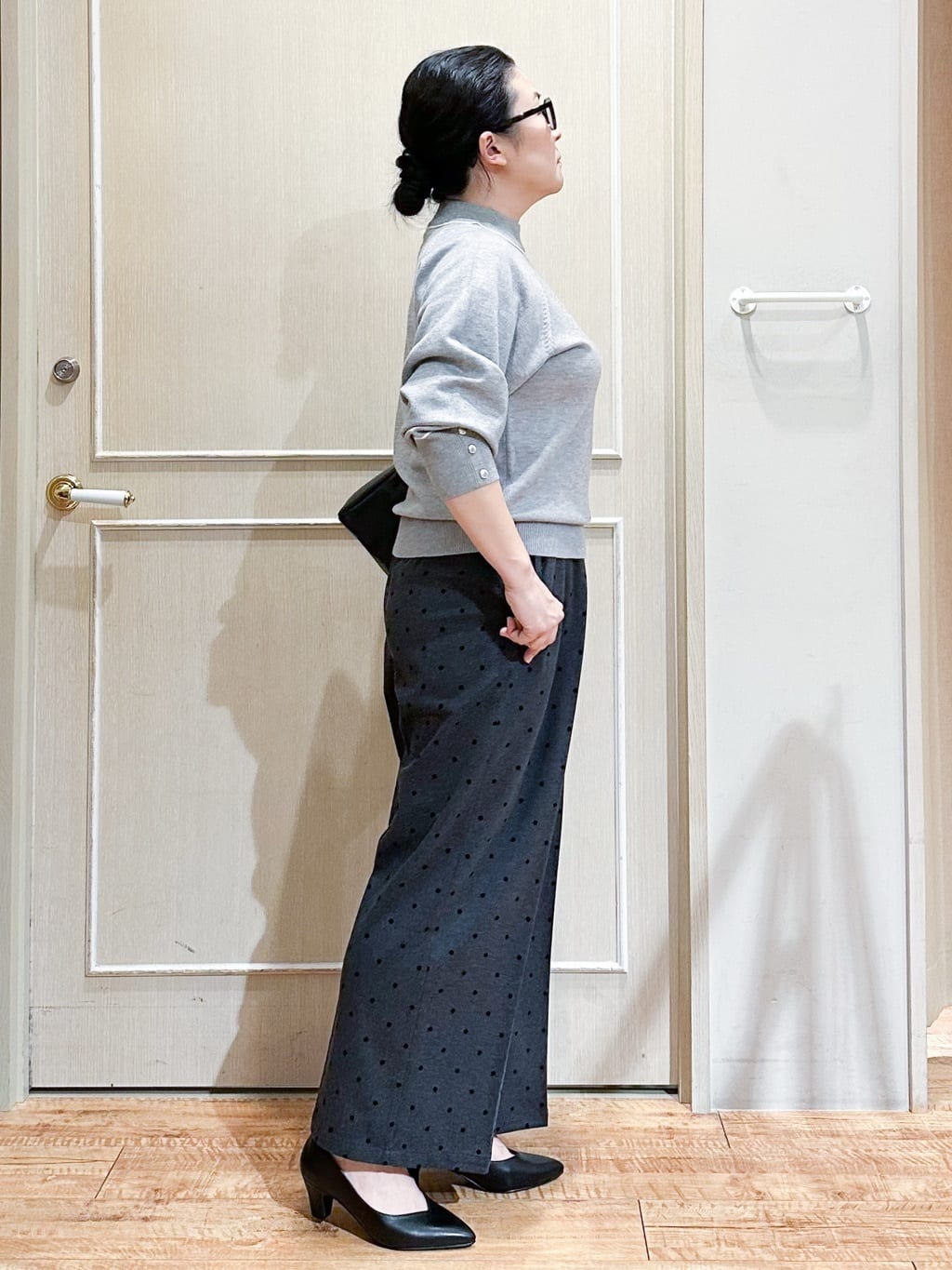 umeさんの「SHOO･LA･RUE｜【洗濯機可/セットアップ可/S-3L】きちんと楽に。カットジョーゼットノーカラージャケット」を使ったコーディネート