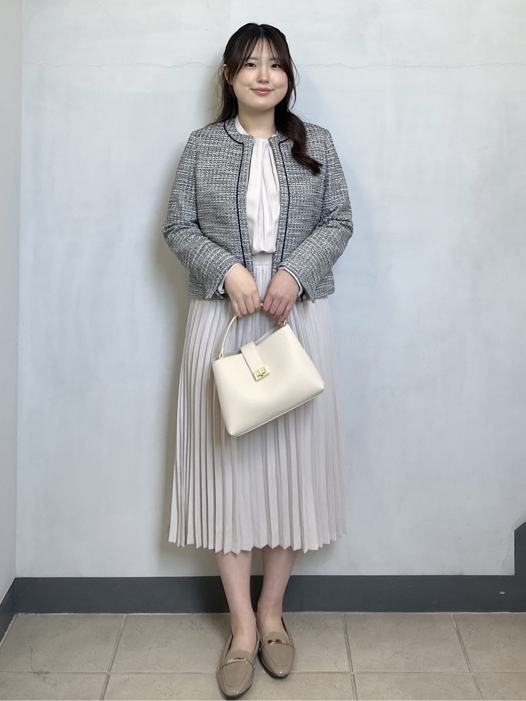 sayaさんの「OPAQUE.CLIP｜《通勤対応》 コットンツイードジャケット」を使ったコーディネート