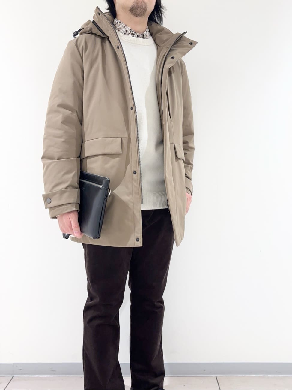 及川さんの「TAKEO KIKUCHI｜【None Of Stress】ストレッチ ダウンブルゾン」を使ったコーディネート