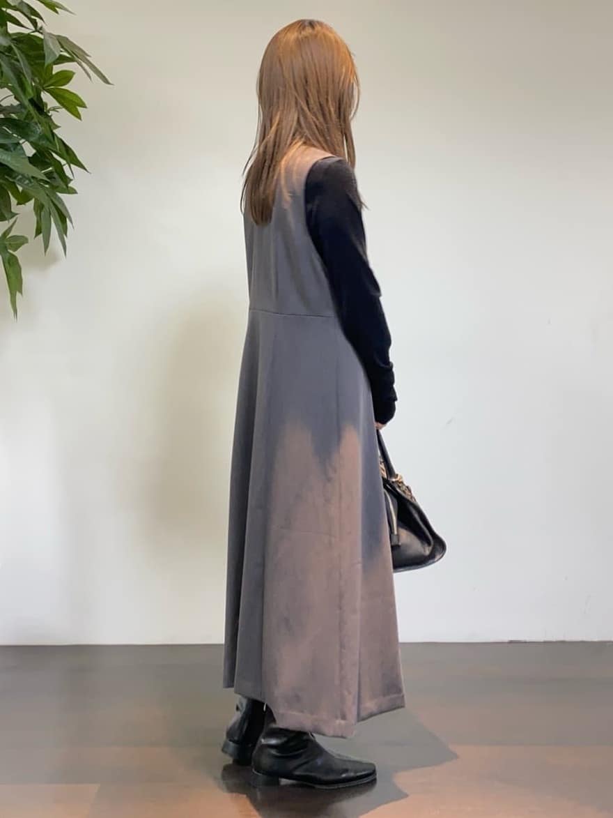 tomoさんの「UNTITLED｜【ハイネック/レイヤード/重ね着におすすめ】トリコットベロア シアーインナー」を使ったコーディネート