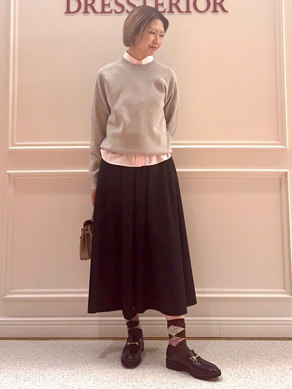 renaさんの「DRESSTERIOR｜◆ウォッシャブルコットンカシミヤプルオーバーニット」を使ったコーディネート