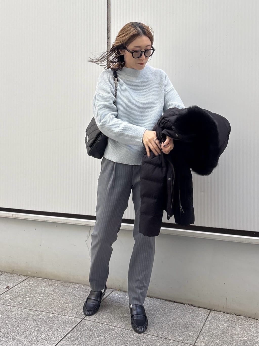 kotakiさんの「INDIVI｜【洗える／大人ラメ】カラーMIXボトルネックニット」を使ったコーディネート