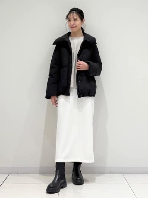 kayoさんの「INDIVI｜【撥水／洗える／デザイン衿】ステッチレス ショートダウンコート」を使ったコーディネート