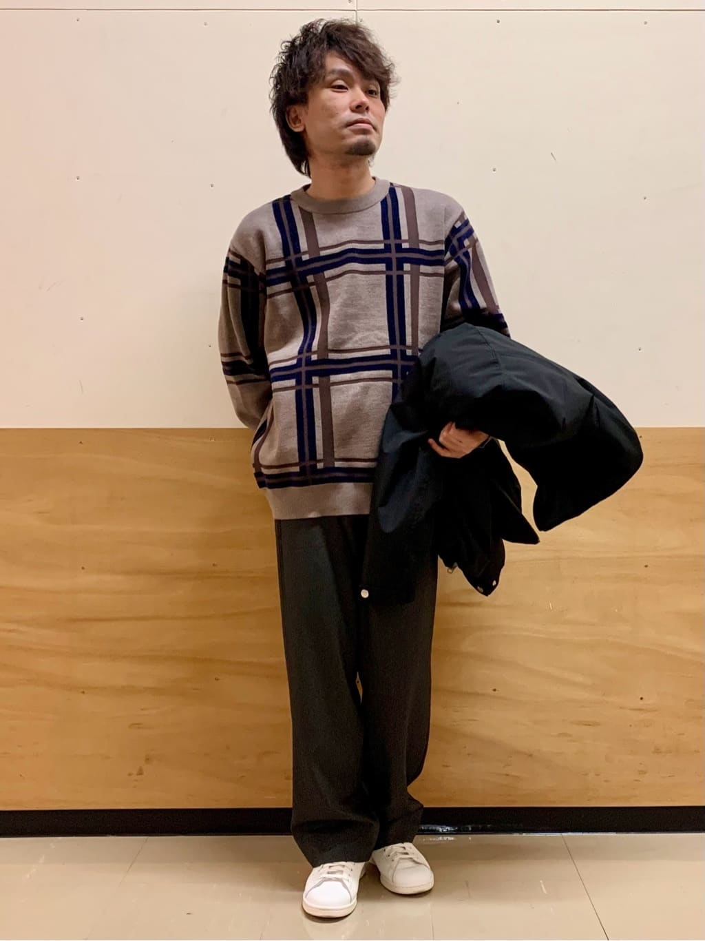 MATUさんの「THE SHOP TK｜チェックジャカードニット【洗濯機OK】」を使ったコーディネート