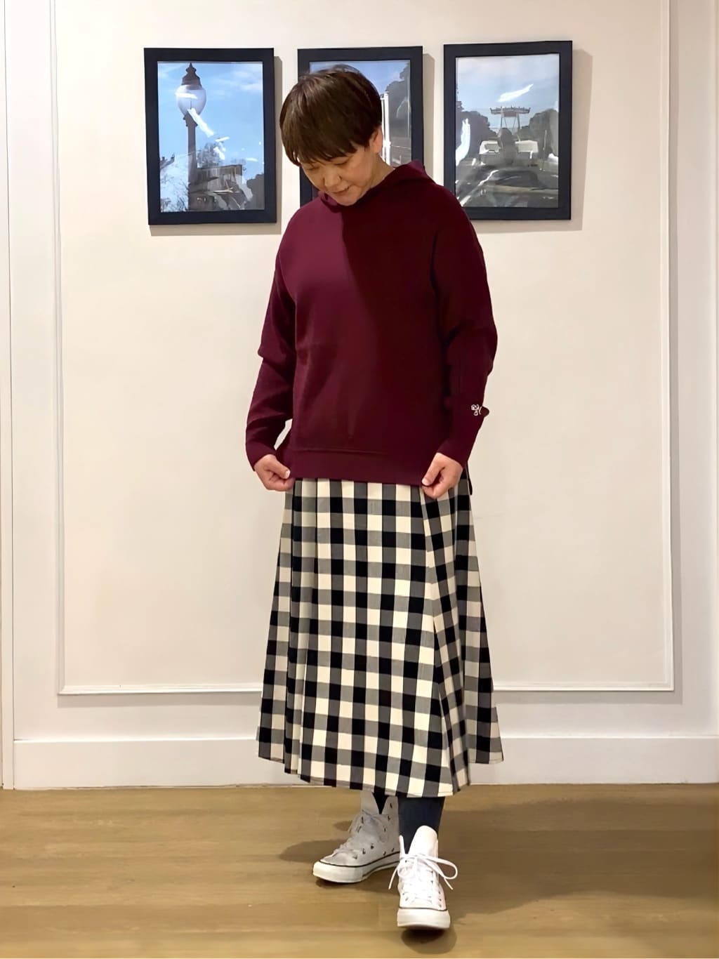 Hiroさんの「Dessin｜【洗える／体型カバー】ちょうどいいニットパーカ」を使ったコーディネート