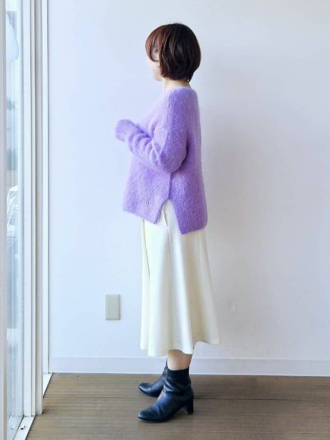 やじまさんの「UNTITLED｜【ゆったり】アルパカ混シャギーニット」を使ったコーディネート