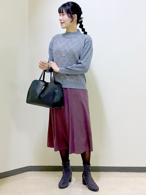  beni_gingerさんの「Reflect｜アーガイル柄ハイネックニット」を使ったコーディネート
