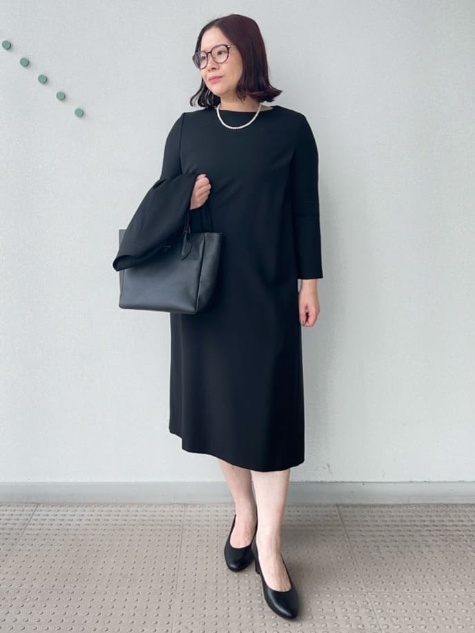 Asamiさんの「DRESSTERIOR｜【セットアップ可】ブラックフォーマルワンピース」を使ったコーディネート