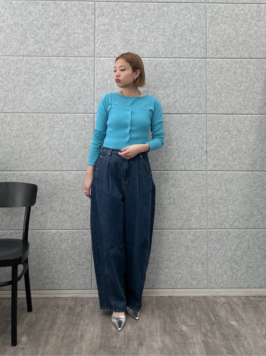 Harukaさんの「INDIVI｜ビスチェレイヤードニット」を使ったコーディネート