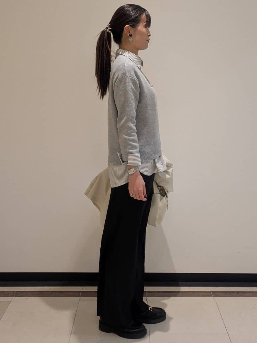 mikiさんの「COUP DE CHANCE｜【手洗い可】ラメ混ニットトップス」を使ったコーディネート
