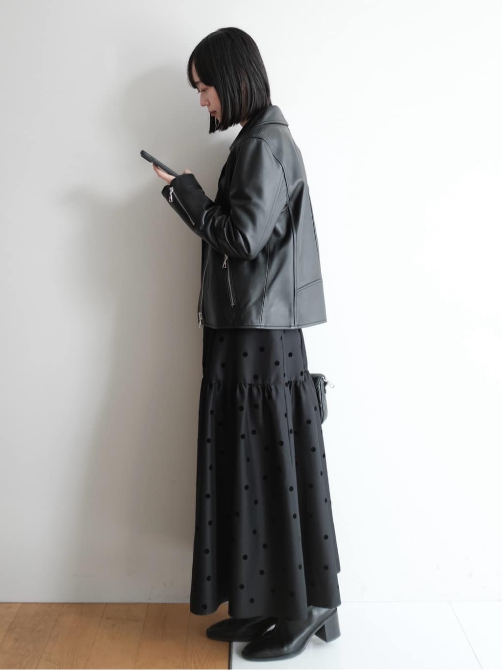 Kishimotoさんの「DRESSTERIOR｜【本革】レザーダブルライダース」を使ったコーディネート