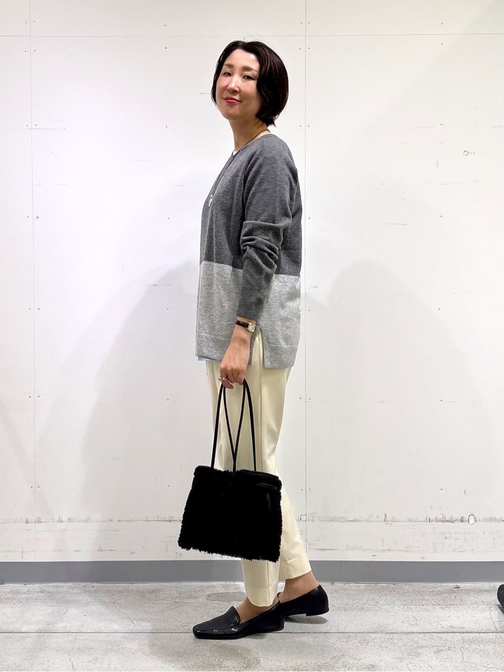 yuriさんの「INDIVI｜【コットン】シャツ切り替えカットソー」を使ったコーディネート